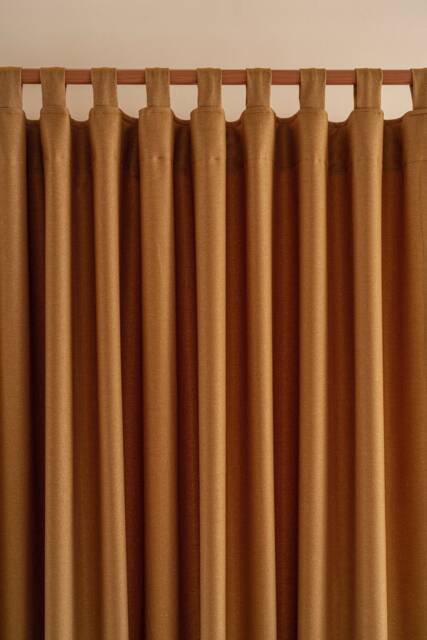 Linen Tab Top Curtains - Herringbone Tie Custom Drapes, 25 Color Options - image 1