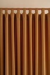 Linen Tab Top Curtains - Herringbone Tie Custom Drapes, 25 Color Options - thumbnail 1