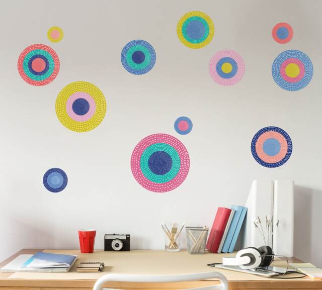 Polka Dot Wall Decals - Set Of 12 Circle Peel & Stick Stickers Precious Collection - image 1
