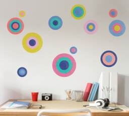 Polka Dot Wall Decals - Set Of 12 Circle Peel & Stick Stickers Precious Collection - thumbnail 1