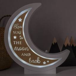 Half Moon - Moon Night Light Love You To The & Back -Moon Lamp -Wood Baby Shower Gift Nursery Nursery - thumbnail 2
