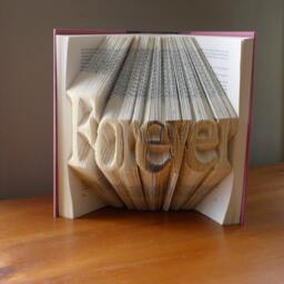 Folded Book Art - Anniversary Wedding Best Selling Item Boyfriend/Girlfriend Unique Present Forever Your Choice Of Words - thumbnail 2