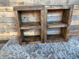 Rustic Bespoke Custom Wooden Bedside Table Made From Reclaimed Pine - thumbnail 1