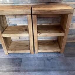 Rustic Bespoke Custom Wooden Bedside Table Made From Reclaimed Pine - thumbnail 2