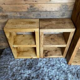 Rustic Bespoke Custom Wooden Bedside Table Made From Reclaimed Pine - thumbnail 3
