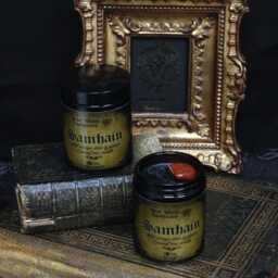 Samhain Sabbat Candle, Halloween Crystal Candle For Witches, Black Wax Spicy Scented Pagan - thumbnail 4