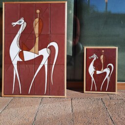 Horseman Ceramic Art Tile Wall D??cor Handmade Equestrian Gifts Kids Room Ancient Greek Animal Aesthetic Artwork Ranch Decor - thumbnail 3