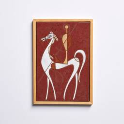 Handmade Ceramic Horseman Art Tile - Equestrian Wall Decor - thumbnail 4
