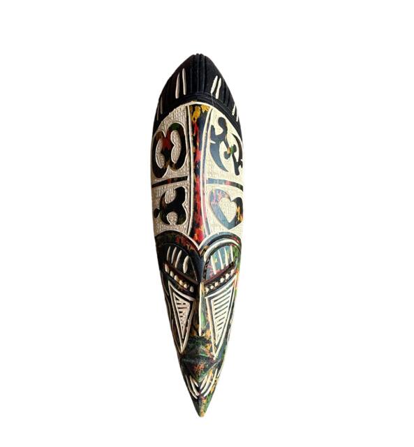 Hand Carved Sese Wood African Mask Ghanaian Adinkra Wall Decor - image 1