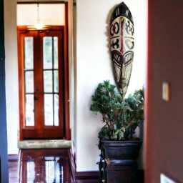 Hand Carved Sese Wood African Mask Ghanaian Adinkra Wall Decor - thumbnail 4