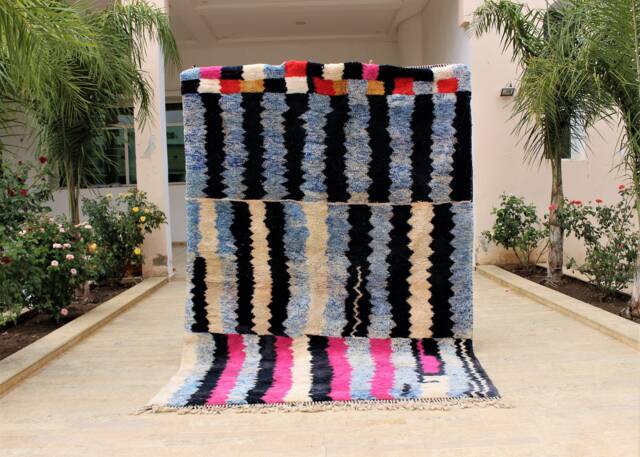 Custom Moroccan Rug - Berber Custom Doormat Beni Ourain Wool Area Handemade Azilal Checkered - image 1