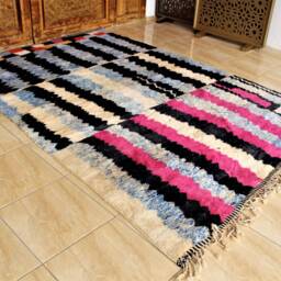 Custom Moroccan Rug - Berber Custom Doormat Beni Ourain Wool Area Handemade Azilal Checkered - thumbnail 2