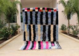 Custom Moroccan Rug - Berber Custom Doormat Beni Ourain Wool Area Handemade Azilal Checkered - thumbnail 1