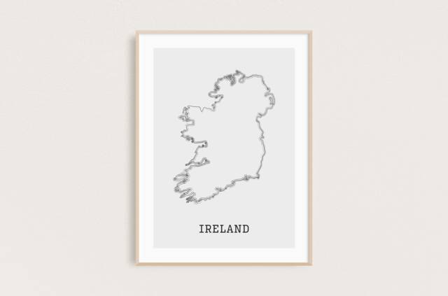 Ireland Map Art Print - Minimalist Sketch, Irish Gift - image 1