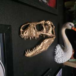 Tyrannosaurus Rex Half Skull Wall Decor - Dinosaur Home Decor 3D Printed - thumbnail 3