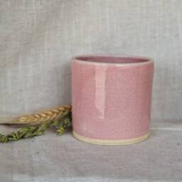 Pink Ceramic Planter, Handmade Glazed Beaker, Candy Floss Plant Pot, 200Ml Rose Vessel, Unique British Gift, Handcrafted Pots - thumbnail 2