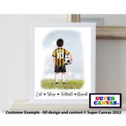 Football Theme Happy Birthday Boy Son Grandson Friend Brother Nephew Handmade Personalised Custom Framed A4 A3 Print Present Gift - thumbnail 2