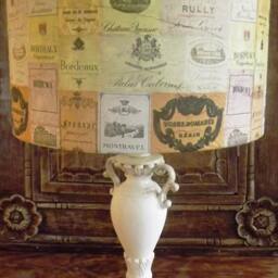 Vintage Wine Label Lampshade Handmade Decoupage Drum Shade - thumbnail 2