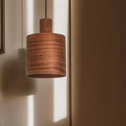 Rustic Walnut Light Fixture For Dining Room , Mid Century Lamp, Wood Chandelier Stylish Kitchen Decor - thumbnail 2