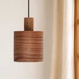 Rustic Walnut Light Fixture For Dining Room , Mid Century Lamp, Wood Chandelier Stylish Kitchen Decor - thumbnail 2