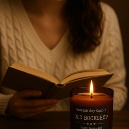 Old Bookshop Scented Soy Candle - 200Ml - Book Lover Gift 40H Burn Time Handmade in London - thumbnail 3