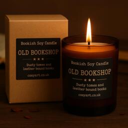 Old Bookshop Scented Soy Candle - 200Ml - Book Lover Gift 40H Burn Time Handmade in London - thumbnail 1