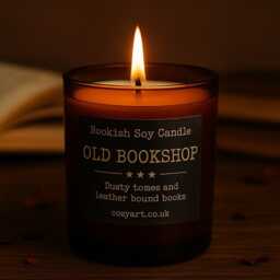 Old Bookshop Scented Soy Candle - 200Ml - Book Lover Gift 40H Burn Time Handmade in London - thumbnail 2