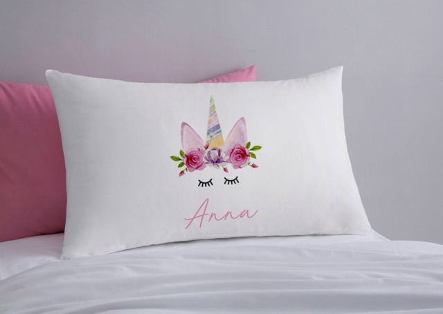 Unicorn Pillowcase - Girls Pillows Horn Gift For Her Custom Personalised - image 1
