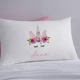 Unicorn Pillowcase - Girls Pillows Horn Gift For Her Custom Personalised - thumbnail 3