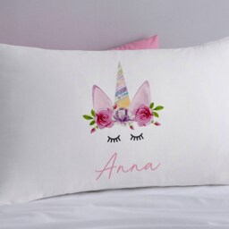 Unicorn Pillowcase - Girls Pillows Horn Gift For Her Custom Personalised - thumbnail 2