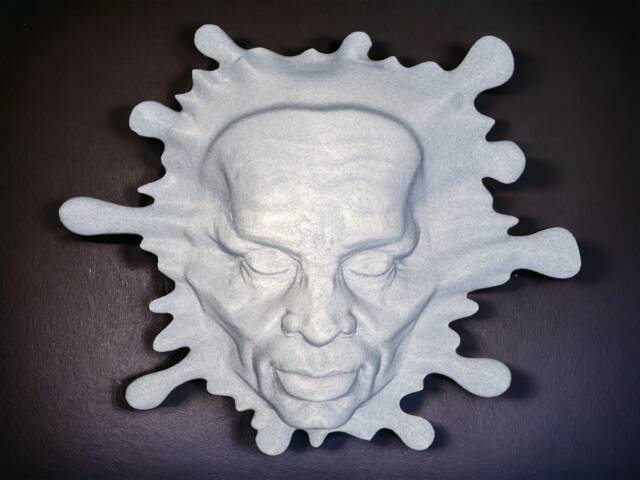 Melting Face Sculpture, Surreal Wall Art, Modern Home Decor - image 1