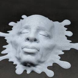 Melting Face Sculpture, Surreal Wall Art, Modern Home Decor - thumbnail 2