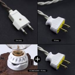 Salvaged, Old Dark Solid Wood Table Lamp With Light Butterfly Joint & Porcelain Socket, Wabi Sabi Rustic Lamp, Unique Gift For Wedding - thumbnail 4