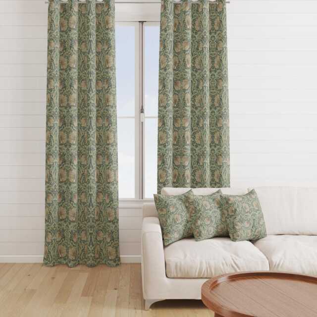 Custom Made William Morris Pimpernel Forest Blackout Lining Curtains 3 - image 1