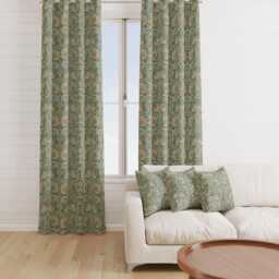 Custom Made William Morris Pimpernel Forest Blackout Lining Curtains 3