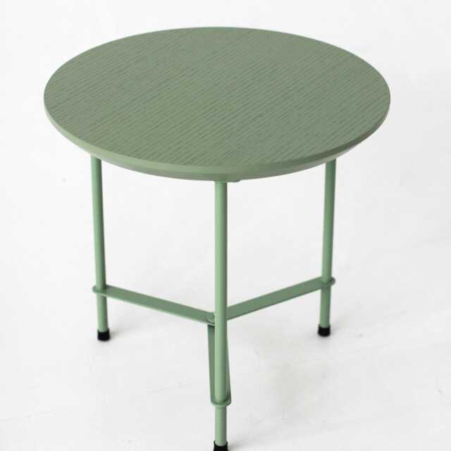 Green Round Coffee Table, Small Round Side Modern Bedside Cute End Minimalistic Plant Stand - image 1