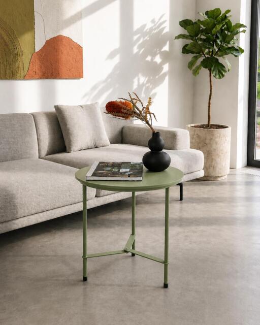 Small Round Coffee Table, Minimalistic End Colorful Accent Side Modern Bedside Table - image 1
