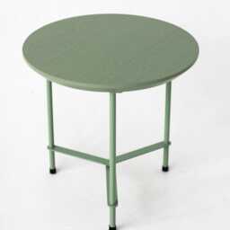 Green Round Coffee Table, Small Round Side Modern Bedside Cute End Minimalistic Plant Stand - thumbnail 1