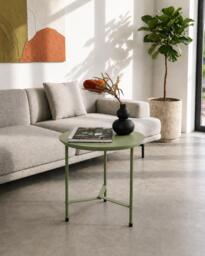 Small Round Coffee Table, Minimalistic End Colorful Accent Side Modern Bedside Table - thumbnail 1