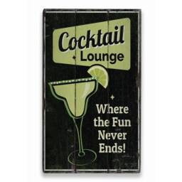 Drinkers Lounge, Cocktail Here, Come For Drinks, Drink Fun Sign, Wooden Sale Decor, Wall Decor - Old Signs - thumbnail 2