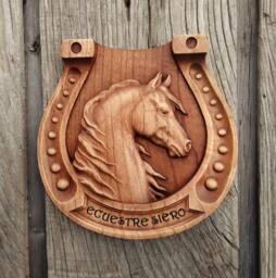 Custom Carved Wood Horse Wall Art, Rustic Equestrian Decor - thumbnail 1