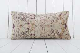 Vintage Kilim Lumbar Pillow Cover, 12x24 Inch Turkish Anatolian Home Decor - thumbnail 1