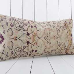 Vintage Kilim Lumbar Pillow Cover, 12x24 Inch Turkish Anatolian Home Decor - thumbnail 3