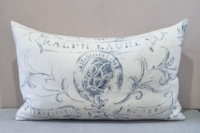 Ralph Lauren Gunnison Hopsack Porcelaine Fabric Cushion Cover 40x65 cm - image 1