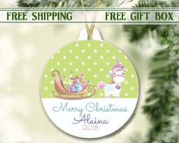 Unicorn Ornament - Christmas With Name Personalized Gift Decoration Tree - thumbnail 1