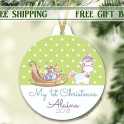 Unicorn Ornament - Christmas With Name Personalized Gift Decoration Tree - thumbnail 3