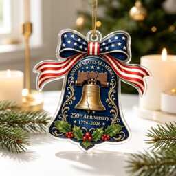 Liberty Bell 250Th Usa Ornament, America Anniversary Acrylic Decor, 1776 2026 Patriotic Christmas Gift, Freedom Keepsake