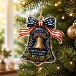 Liberty Bell 250Th Usa Ornament, America Anniversary Acrylic Decor, 1776 2026 Patriotic Christmas Gift, Freedom Keepsake - thumbnail 3