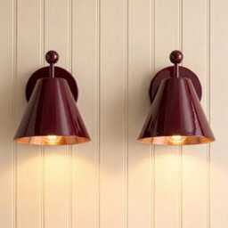 Handcrafted Wine Color Wall Sconce Mid Century Cone Burgundy Reading Lamp Oxblood Red Bedside Light Italian Modern Lighting Home D??cor - thumbnail 2