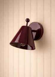 Handcrafted Wine Color Wall Sconce Mid Century Cone Burgundy Reading Lamp Oxblood Red Bedside Light Italian Modern Lighting Home D??cor - thumbnail 1
